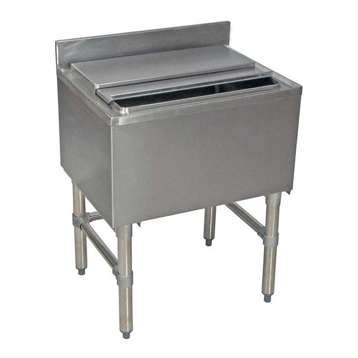 Prepline 18" X 24" 77 lb. Stainless Steel Underbar Ice Bin, 12" Bowl Depth