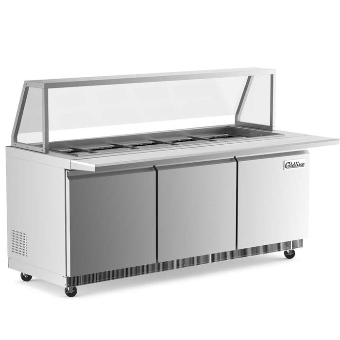 Coldline CBT72 72" Refrigerated Salad Bar with Cutting Board and Sneeze Guard