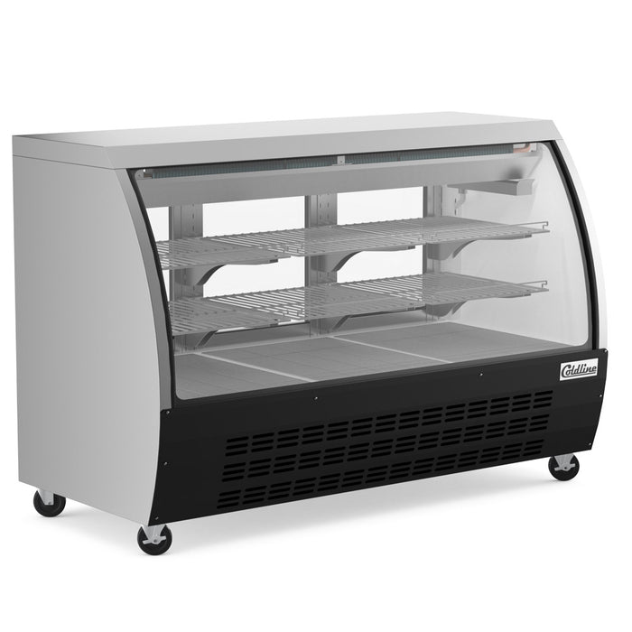 DC64-B 64" Black Curved Glass Refrigerated Deli Display Case