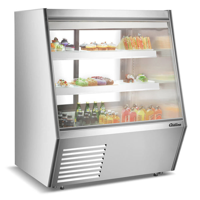 HDL48 48" Refrigerated Slanted Glass High Meat Deli Case with Rear Storage