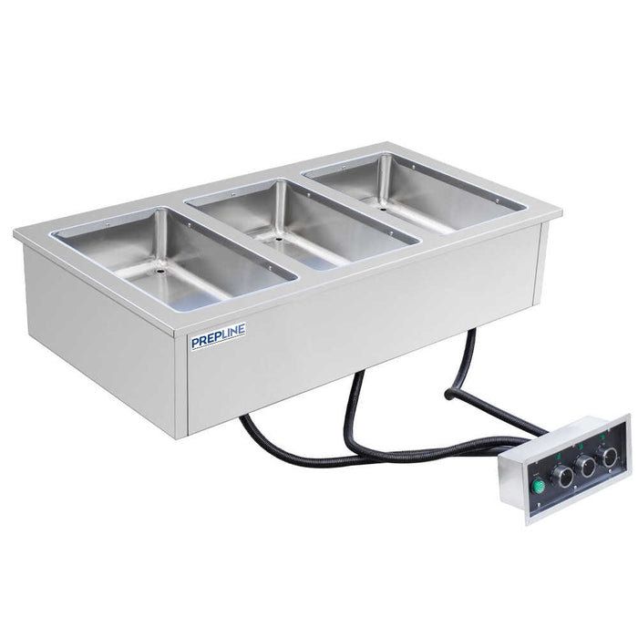 HFW3 Stainless Steel Three Pan Insulated Drop-In Hot Food Well - 208/240V