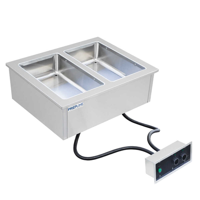 HFW2 Stainless Steel Two Pan Insulated Drop-In Hot Food Well - 120V