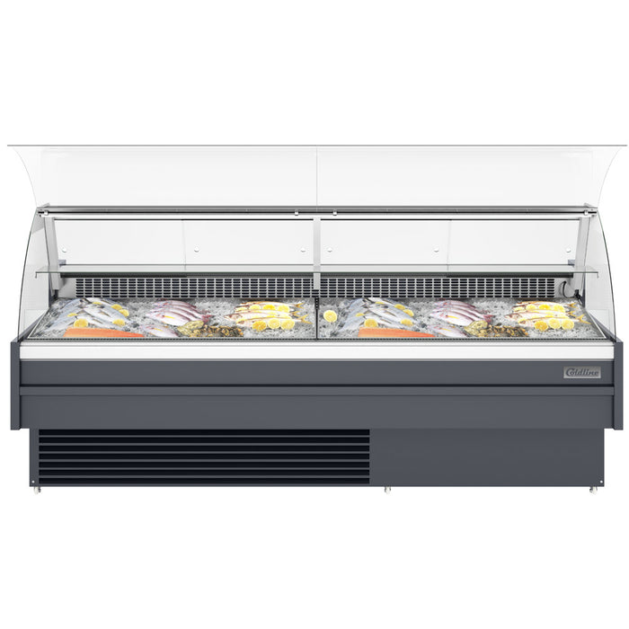 Coldline SDC98-F 102” Refrigerated Fish Display Case with Ice Bin and Drain