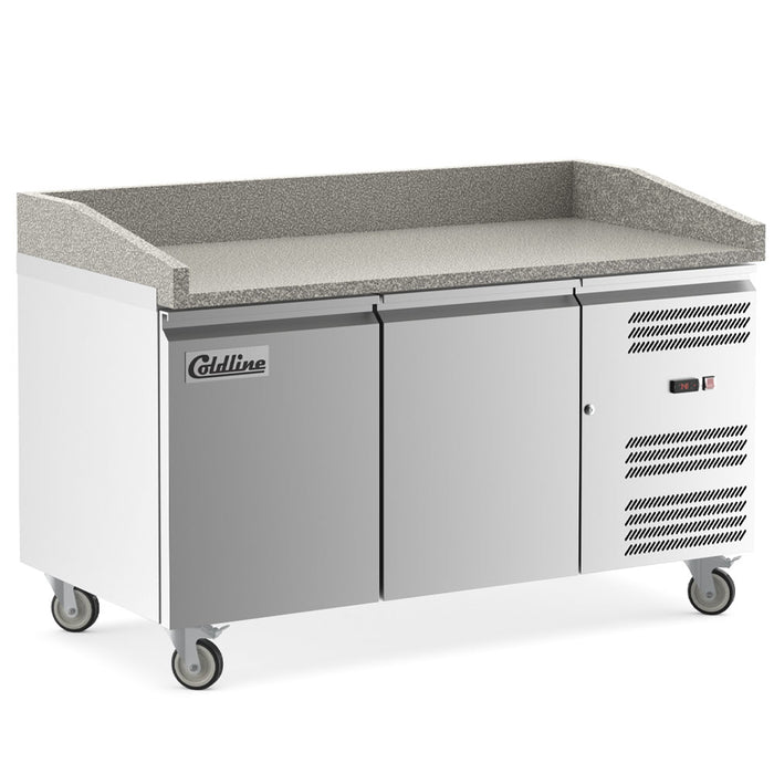 60" Granite Top 2 Door Refrigerated Pizza Prep Table