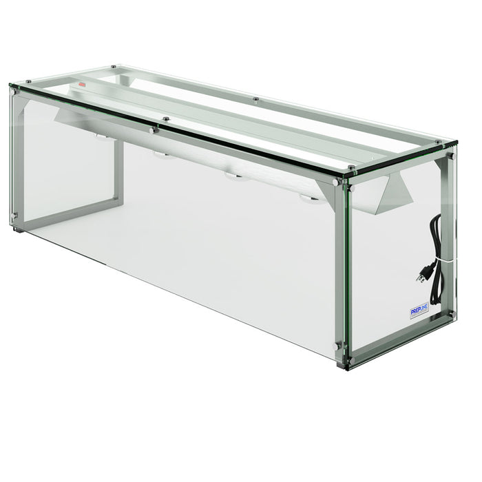 PSG-LT-60 60" Glass Sneeze Guard with Lamp Bulb for Steam Table
