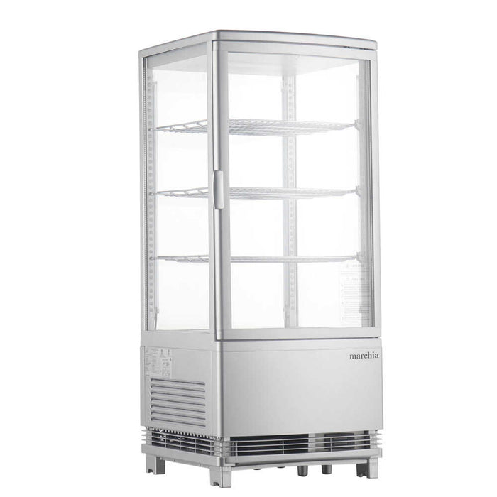 MDC78S Silver Countertop Refrigerated Glass Display Case with LED Lighting