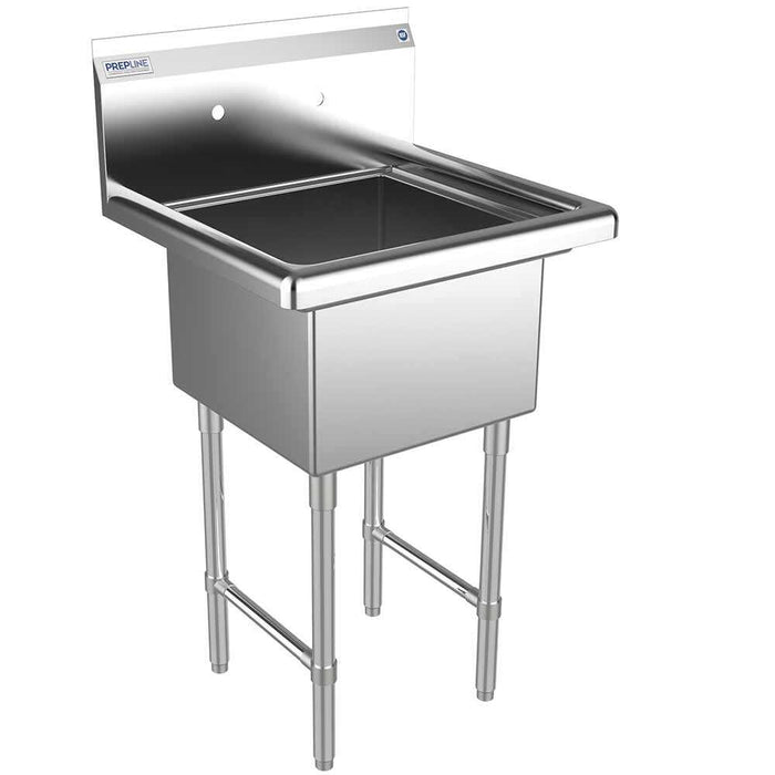 23" Stainless Steel One Compartment Commercial Sink - 18" x 18" Bowl