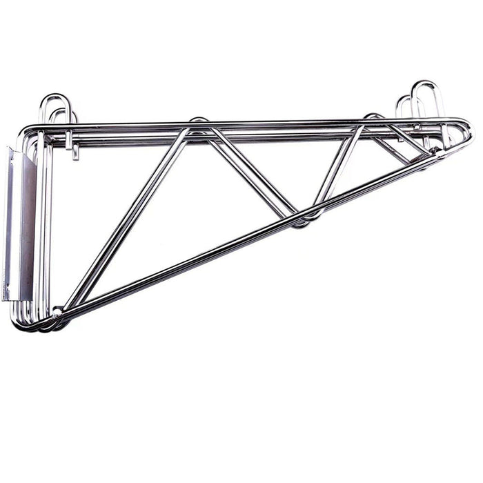 18" Deep Double Wall Mounting Bracket for Adjoining Chrome Wire Shelving