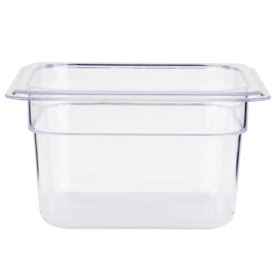 PPFP16-4 One-Sixth 1/6 Clear Polycarbonate Food Pan with 4" Depth