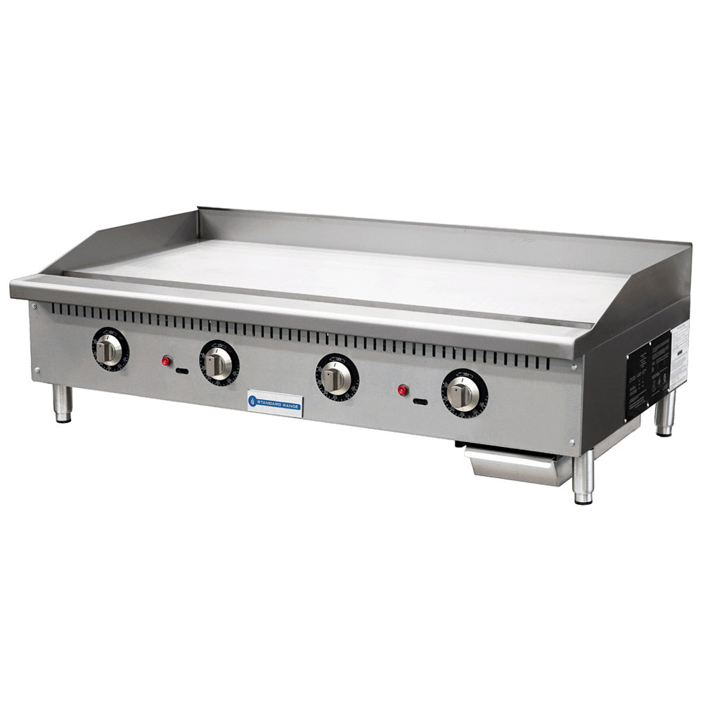 48 in. Commercial Thermostatic Countertop Gas Griddle in Stainless Steel