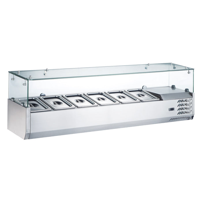 CTP60SG 60" Refrigerated 6 Pan Glass Top Cover Countertop Salad Bar