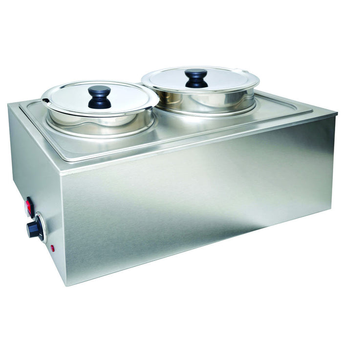 PFW500NT Full-Size Electric Countertop Food/Soup Warmer with 2 Inserts and 2 Lids - 110V, 1200W