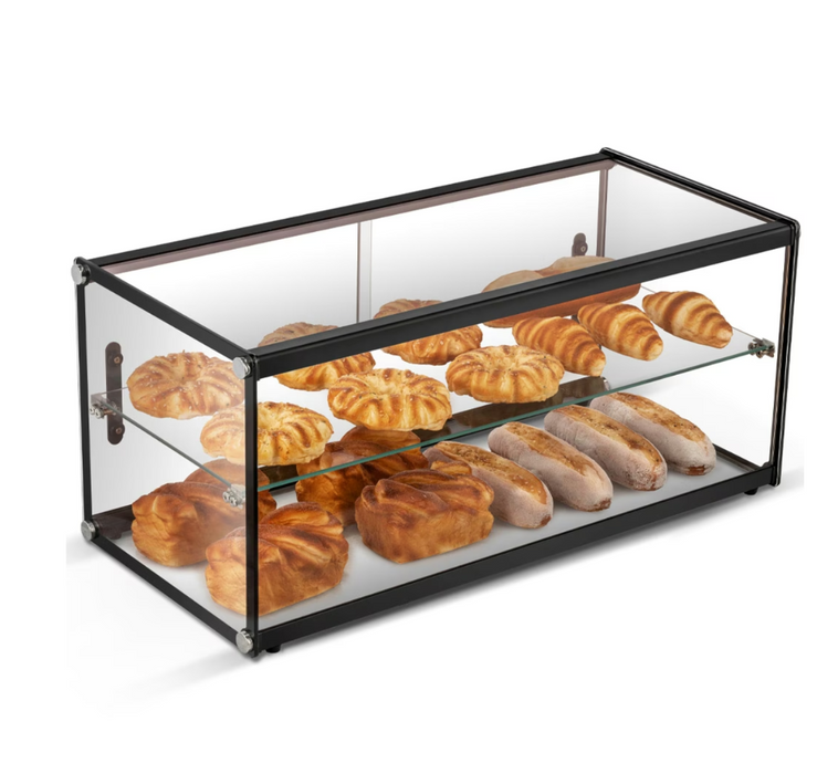 Marchia SA90 33" Dry Straight Glass Countertop Bakery Display Case, Rear Access
