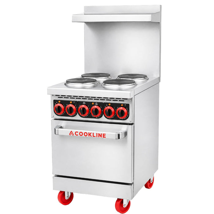 Cookline ER24-208 24" Electric Range with 4 Burners, 208V
