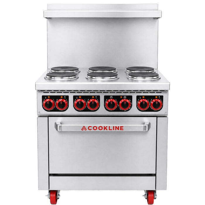 Cookline ER36-208 36" Electric Range with 6 Burners, 208V