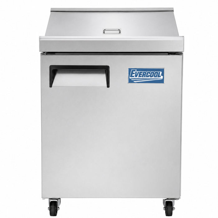 Evercool EMP27 27" Mega Top Refrigerated Sandwich Prep Table with Cutting Board and Food Pans