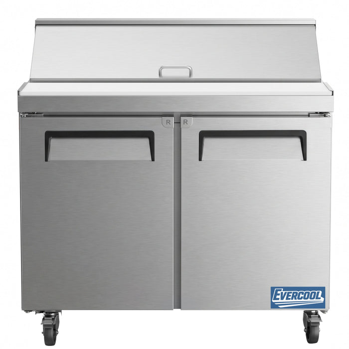 Evercool ESP36 36" Refrigerated Sandwich Prep Table with Cutting Board and 10 Food Pans