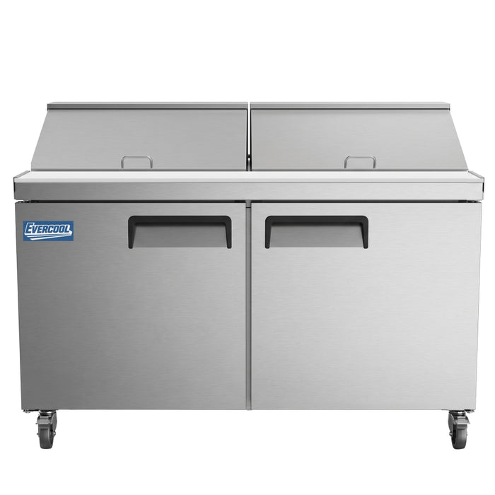 Evercool ESP60 60" Refrigerated Sandwich Prep Table with Cutting Board and 16 Food Pans