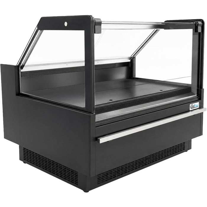 Coldline LDCD52 52" Deep Depth Refrigerated Flat Straight Glass Meat Deli Case with Rear Storage