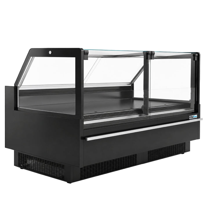 Coldline LDCD77 77" Deep Depth Refrigerated Flat Straight Glass Meat Deli Case with Rear Storage