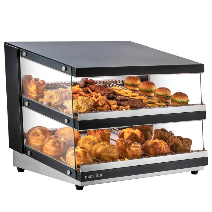 MHW102 38" Full-Service Slanted Countertop Heated Display Merchandiser - 2 Shelf