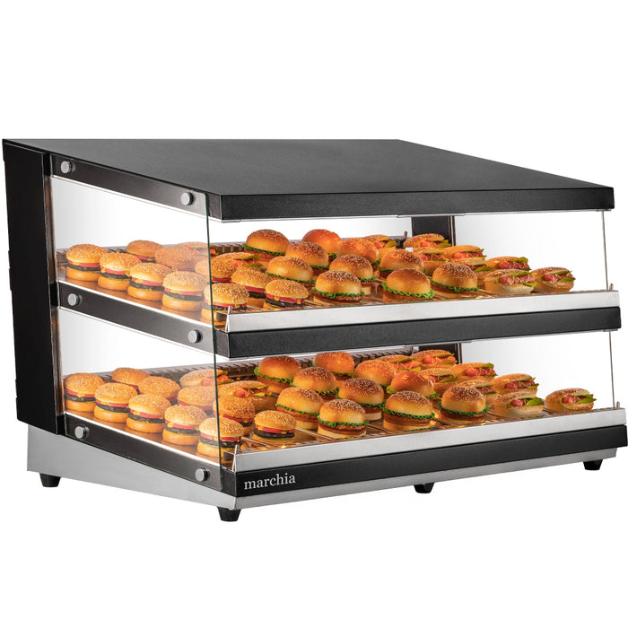 MHW138 50" Full-Service Slanted Countertop Heated Display Merchandiser - 2 Shelf