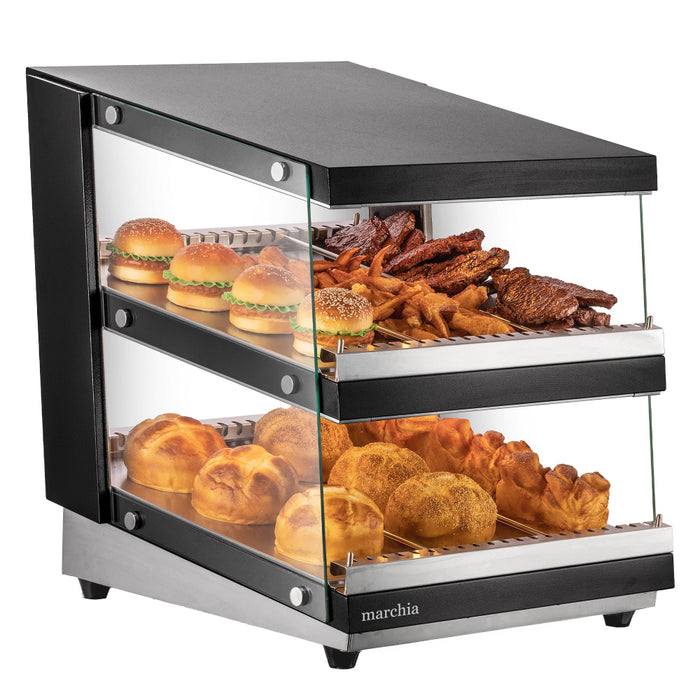 MHW65 24" Full-Service Slanted Countertop Heated Display Merchandiser - 2 Shelf