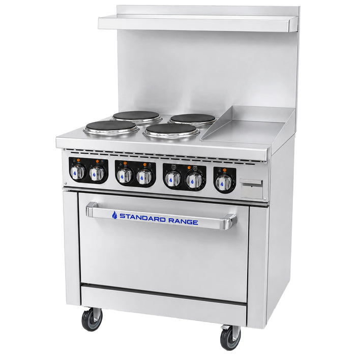 Standard Range SR-ER36-12EG-208 36" Electric Range with 12" Griddle Top - 208V, 3 Phase