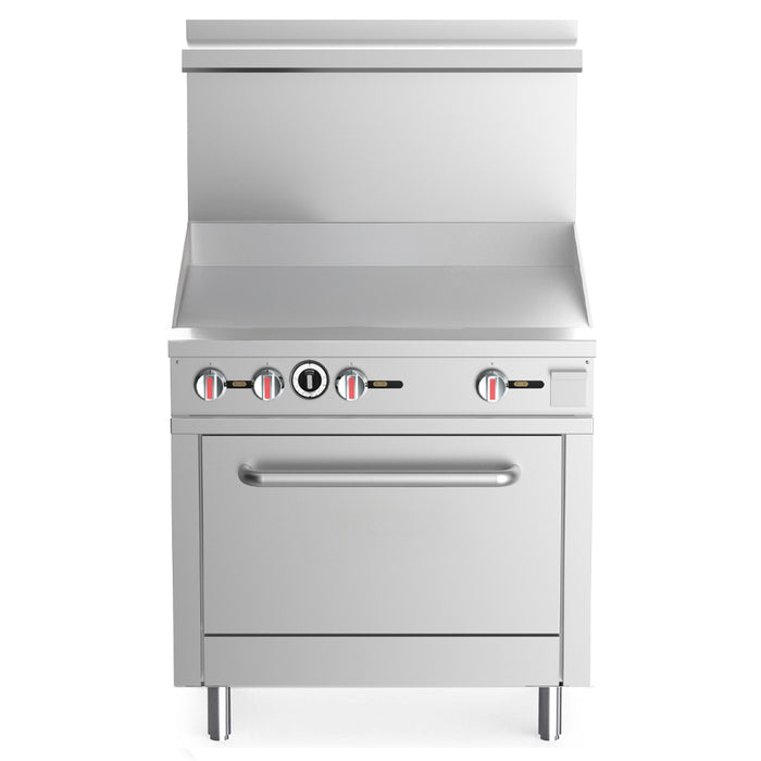 Prepline ENR36G36-N 36" Natural Gas Commercial Range with 36" Griddle Top with Oven