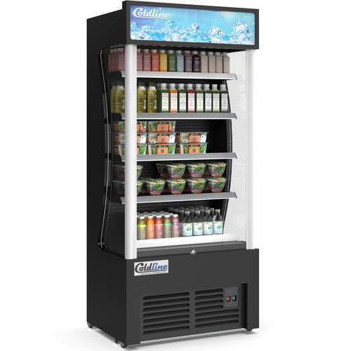 AOC-36-B 36" Black High Profile Refrigerated Self-Serve Display Merchandiser