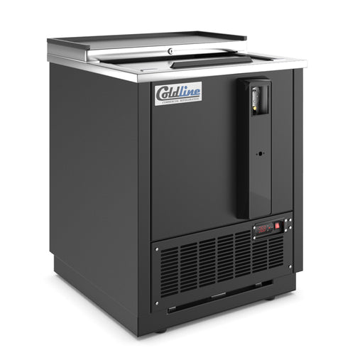 BBC-25 25" Horizontal Reach-In Black Bottle Cooler - 5 Cu. Ft.