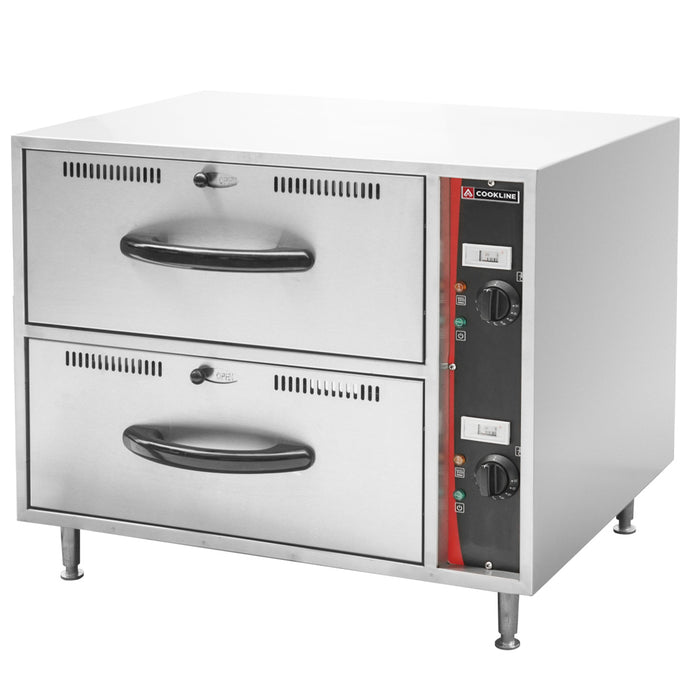 C-DW-2 Double Freestanding Stainless Steel Drawer Warmer, 120V
