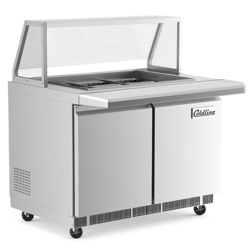 Coldline CBT48 48" Refrigerated Salad Bar with Cutting Board and Sneeze Guard