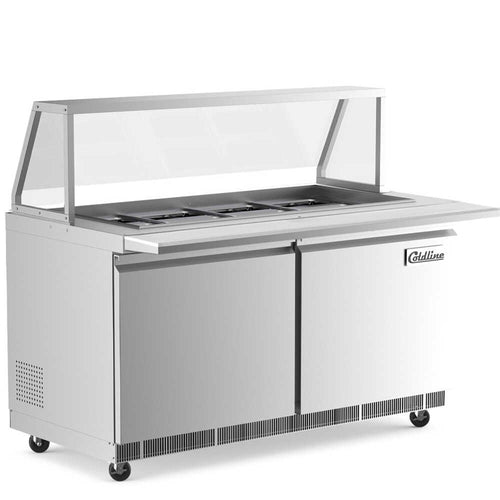 Coldline CBT60 60" Refrigerated Salad Bar with Cutting Board and Sneeze Guard
