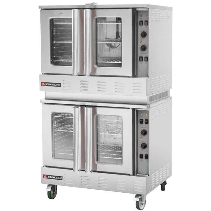 CC80-DBL Deep Depth Double Deck Full Size Gas Convection Oven - 120,000 BTU