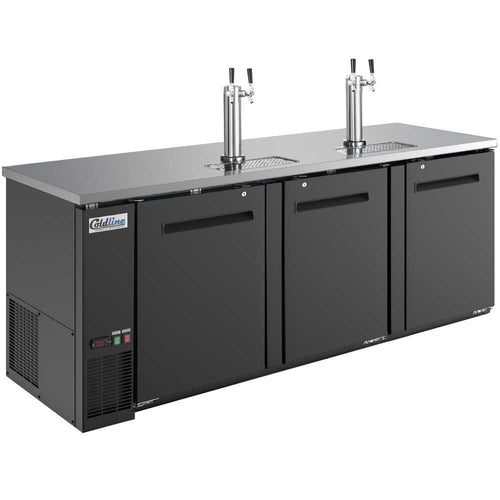 Coldline CDD-4 90" Black 4 Tap Refrigerated Direct Draw Beer Dispenser