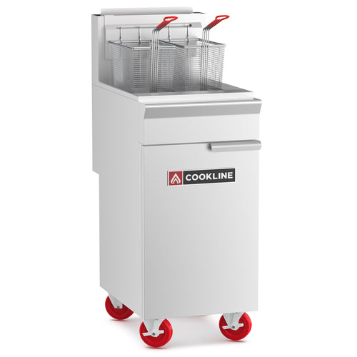 CF40-NG 16" Natural Gas Tube Standing 40 lb. Commercial Deep Fryer - (90,000 BTU)