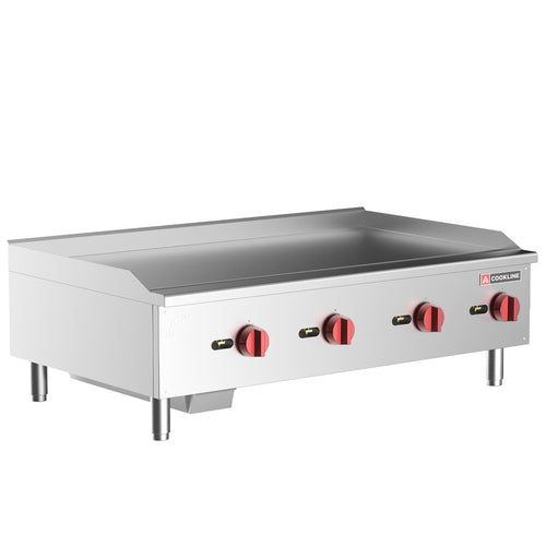 CGG-48T-HD 48" Commercial Countertop Gas Griddle with Thermostatic Controls - 120,000 BTU