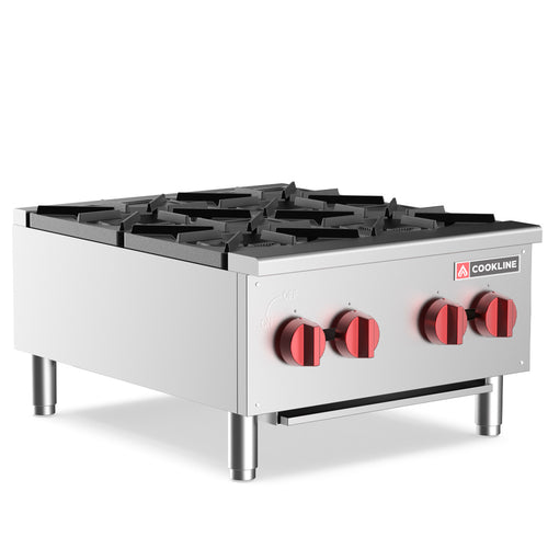 CHP-24-4 24" Gas Four Burner Commercial Countertop Hot Plate - 100,000 BTU