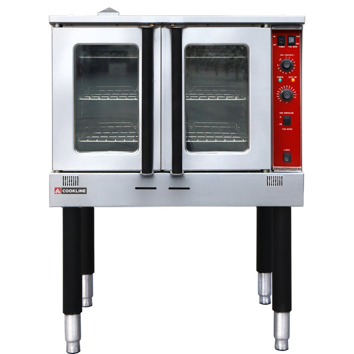Cookline CV100-SGL Single Deck Full Size Natural Gas Convection Oven - 60,000 BTU