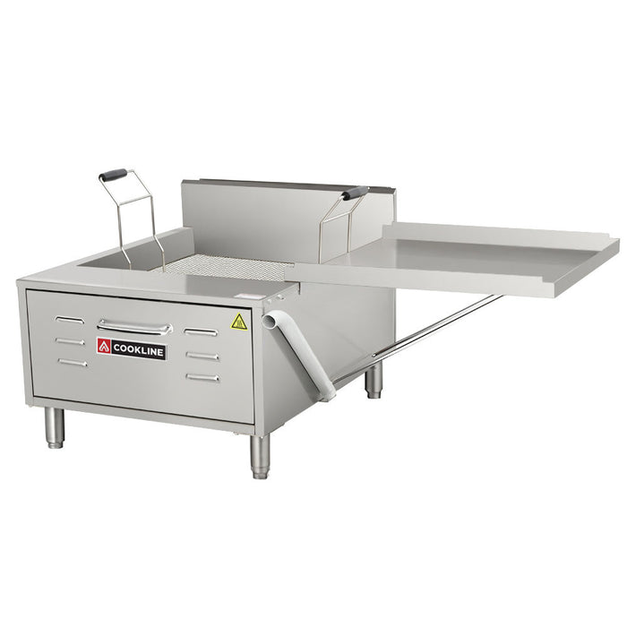 DOF-40 Commercial 40 lb. Gas Flat Bottom Countertop Donut Fryer - 81,000 BTU