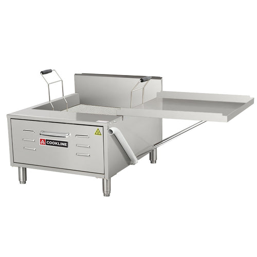DOF-30 Commercial 30 lb. Gas Flat Bottom Countertop Donut Fryer - 50,000 BTU