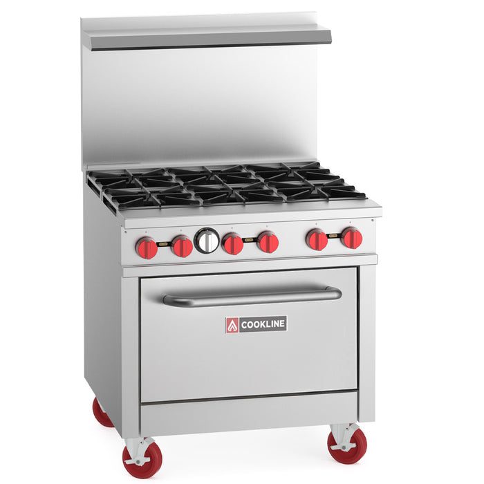 CR36-6-NG 36" 6 Burner Natural Gas Range with Oven