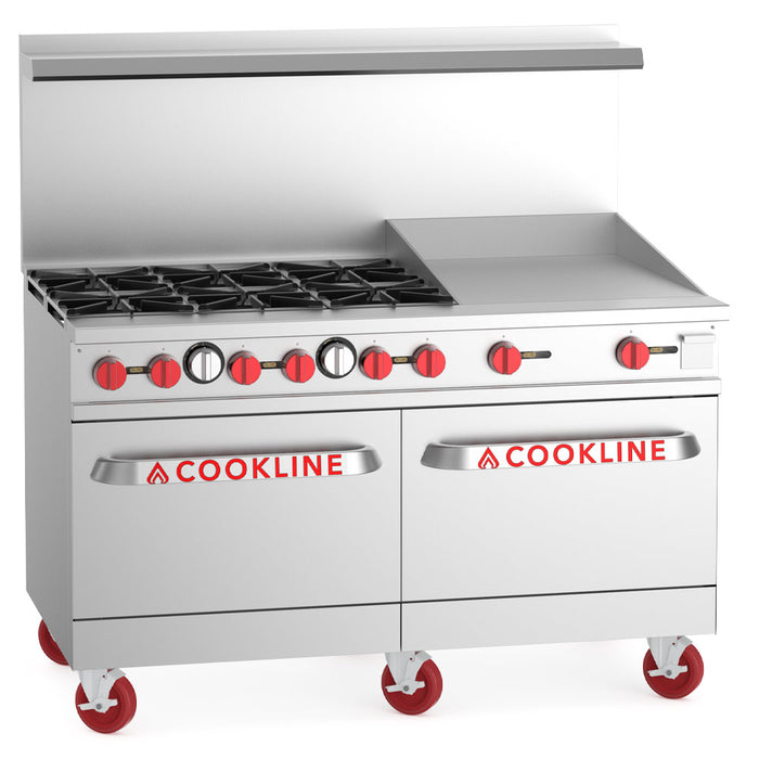CR60-24G-NG 60" 6 Burner Natural Gas Range with 2 Ovens with 24" Griddle