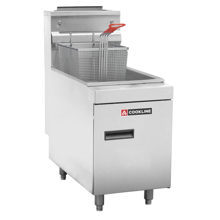 Commercial 25 lb Natural Gas Stainless Steel Countertop Fryer - 44,000 BTU
