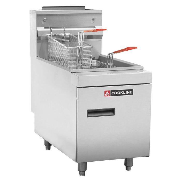 Commercial 35 lb Natural Gas Stainless Steel Countertop Fryer - 66,000 BTU