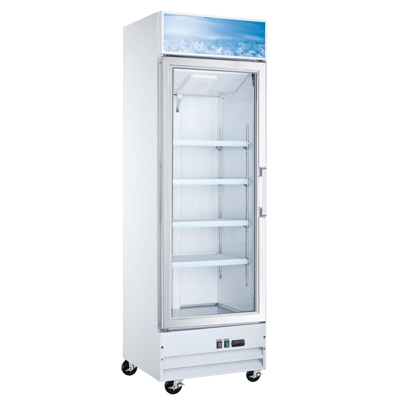 Coldline D12-W-L 27" Left-Hinged White Glass Door Merchandiser Freezer with LED Lighting