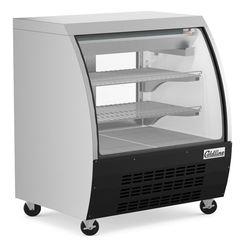DC36-B 36" Black Refrigerated Curved Glass Deli Meat Display Case