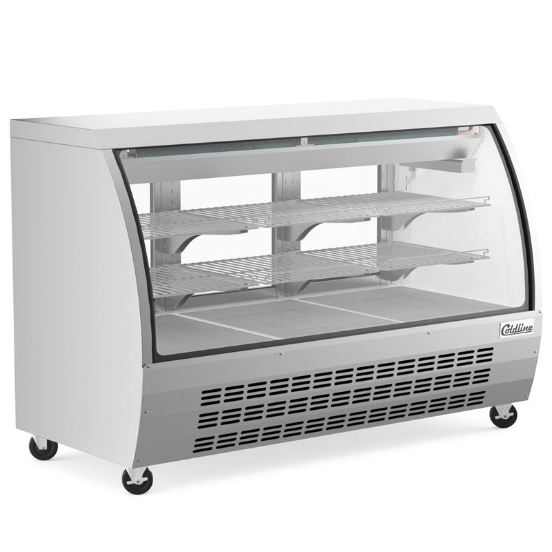 DC64-SS 64" Stainless Steel Curved Glass Refrigerated Deli Display Case