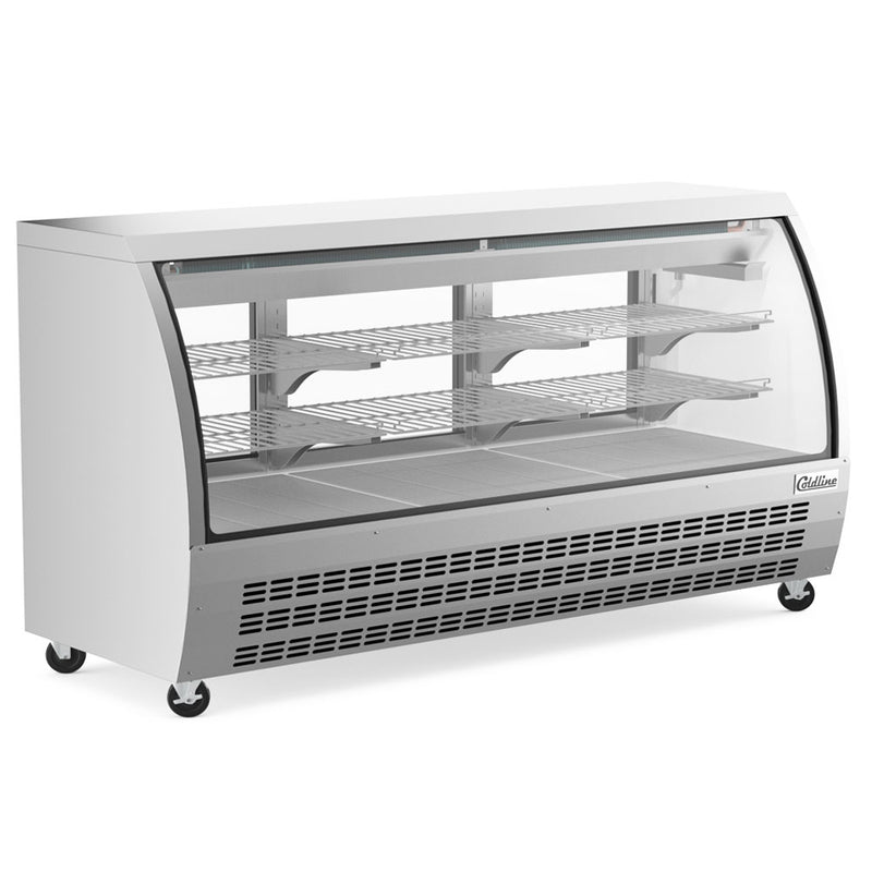 DC80-SS 80" Stainless Steel Curved Glass Refrigerated Deli Display Case